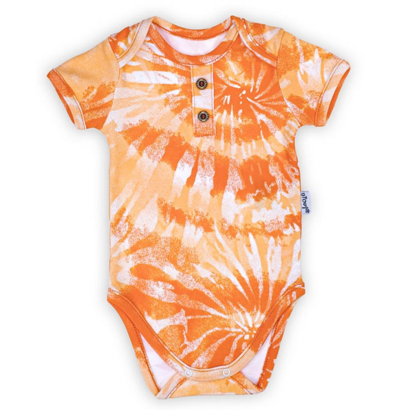 Dojčenské bavlnené body s krátkym rukávom Nicol Tomi oranžová 56 (0-3m)