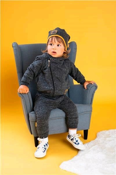 Dojčenská čiapočka Nicol Prince Lion melírovaná sivá 80/86 1