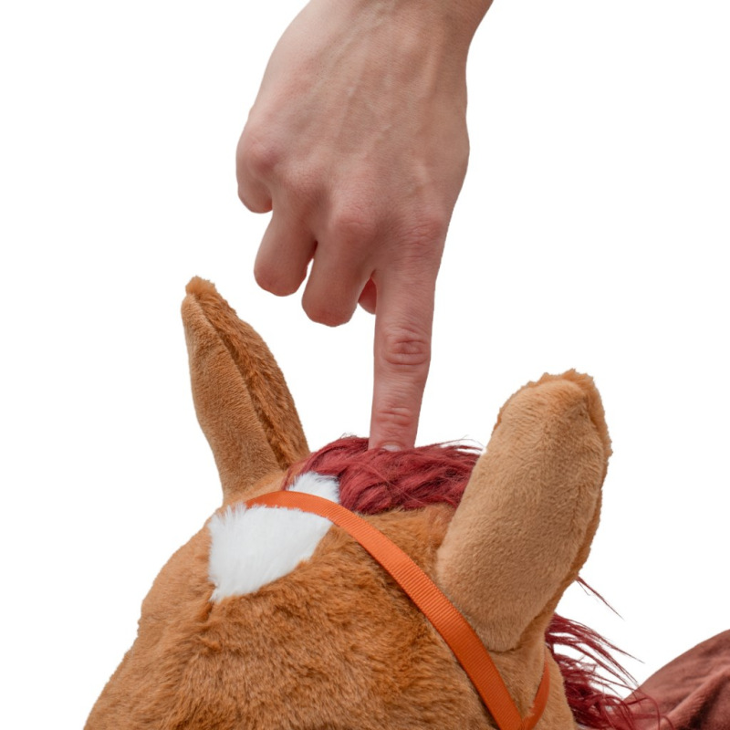 Plyšový skákací koník so zvukom Baby Mix hnedý 5