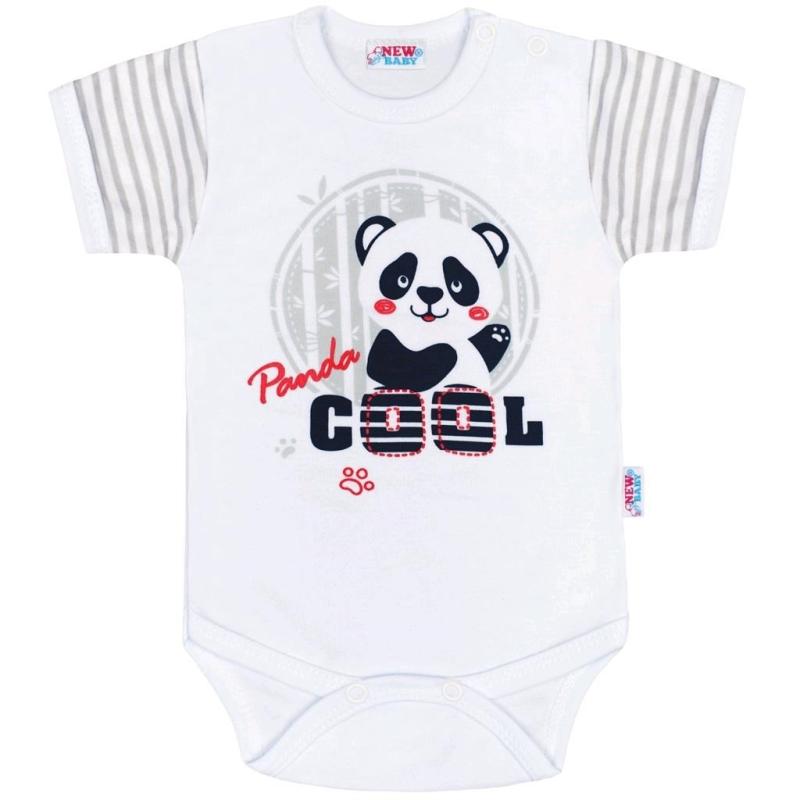 Dojčenské body s krátkym rukávom New Baby Panda 74 (6-9m)