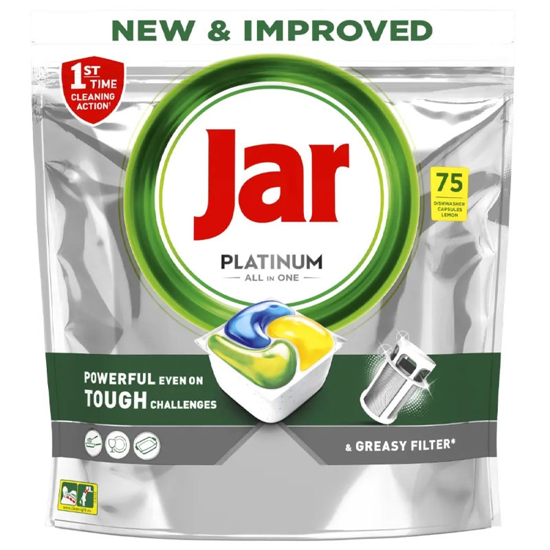 JAR tablety do umývačky riadu Platinum Lemon 75 ks