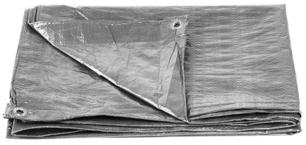 Plachta Tarpaulin Medium 2x3 m, 100 g/m, zakrývacia, SILVER, strieborná, s okami
