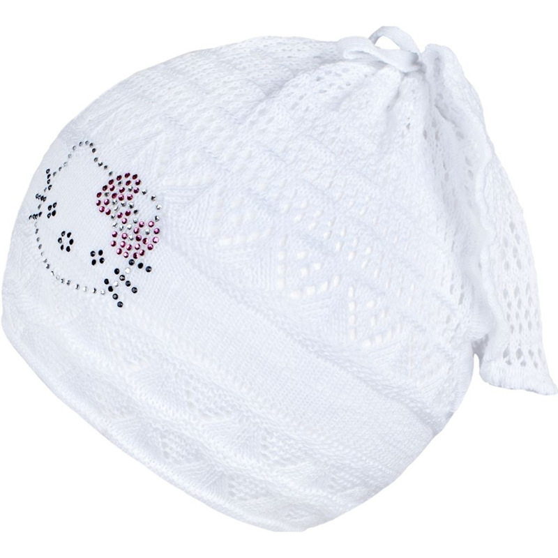 Pletená čiapočka-šatka New Baby mačička biela 104 (3-4r) 1