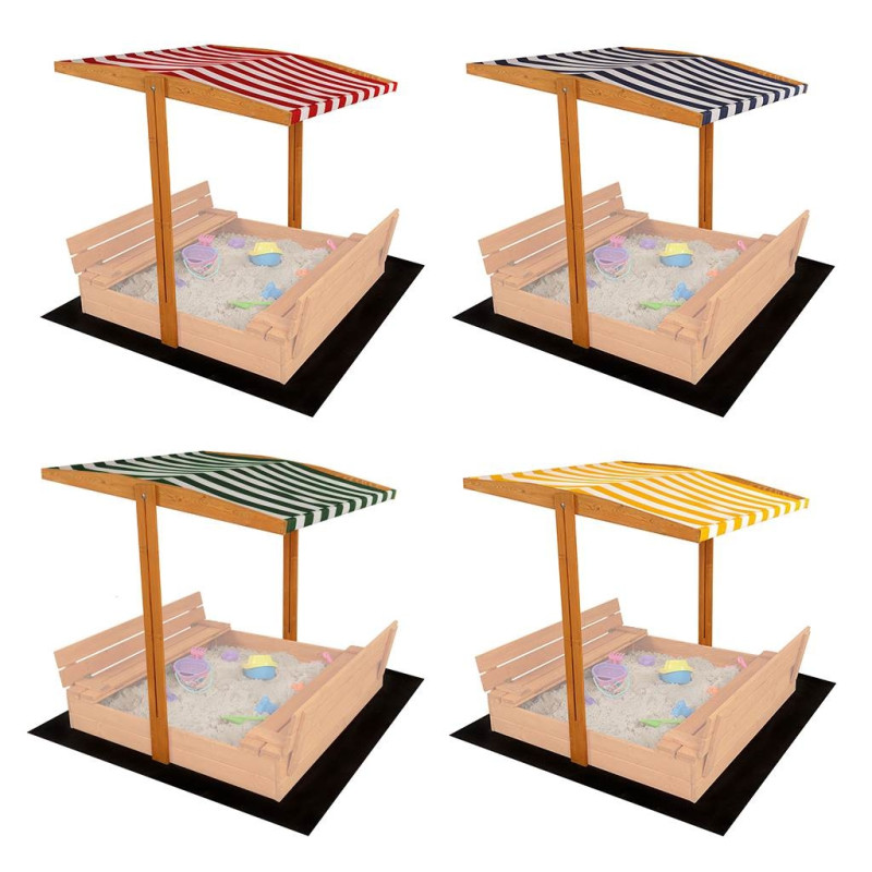 Strieška pre detské drevené pieskovisko Baby Mix 120x120 cm modré-biela 3