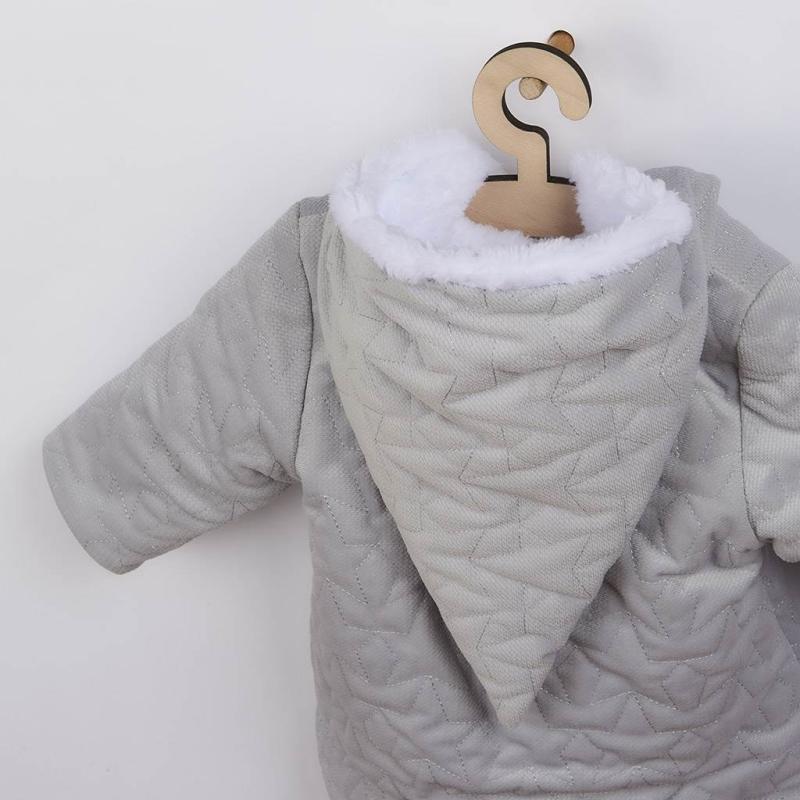 Zimný dojčenský kabátik s čiapočkou Nicol Kids Winter sivý 68 (4-6m)