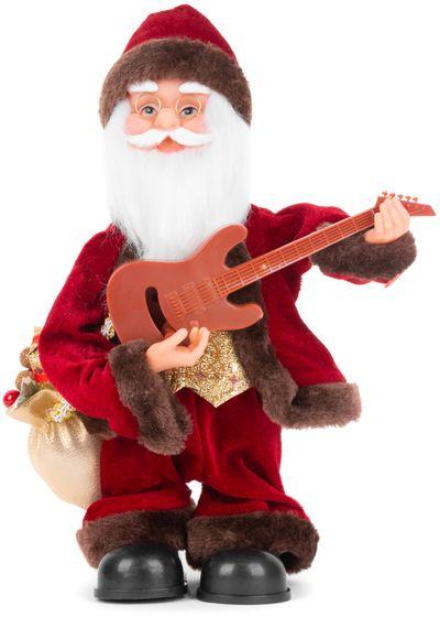 Dekorácia MagicHome Vianoce, Santa s gitarou, 3xAAA, 35 cm, hrajúci