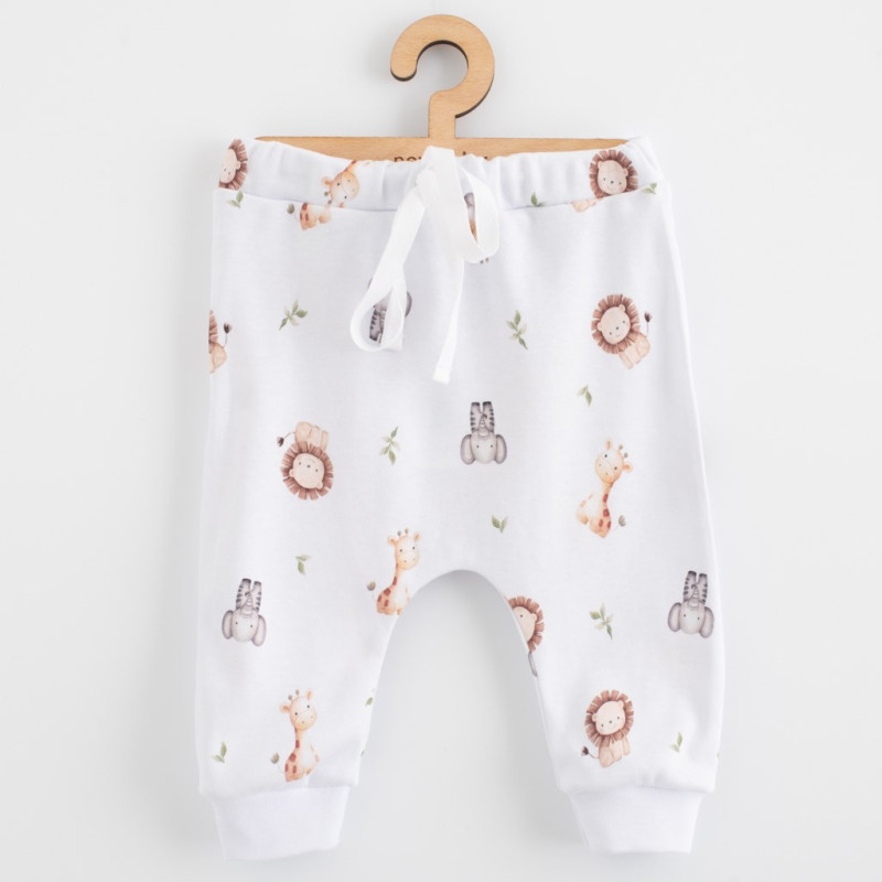 Detské bavlnené nohavice Jogger New Baby For Babies safari 56 (0-3m)