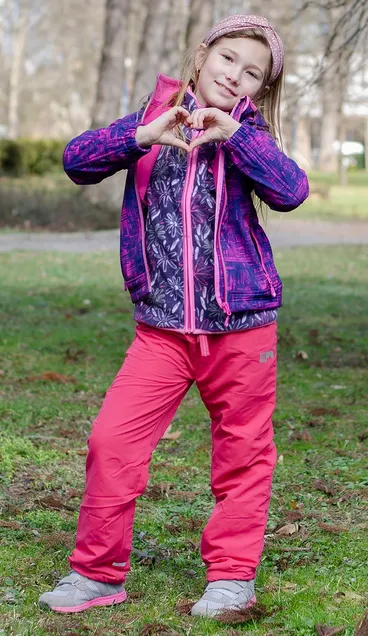 Dievčenské športové nohavice s bavlnenou podšívkou, Pidilidi, PD1074-03, ružová