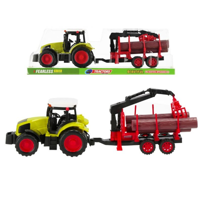 Traktor s prívesom na drevo