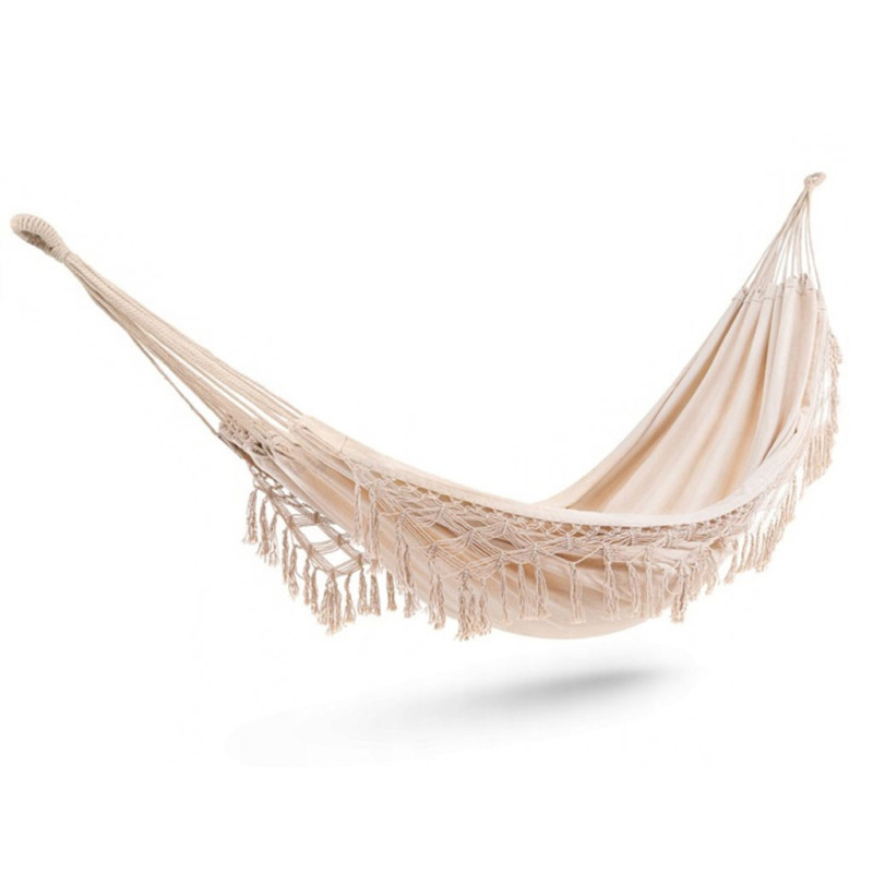 Veľká závesná hojdacia sieť pre dvoch Hamaka XXL BOHO Baby Mix ecru