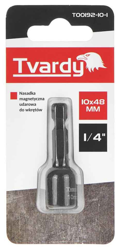 Adaptér úderový 1/4" 6 hran magnetický 10 x 48 mm, TVARDY 2