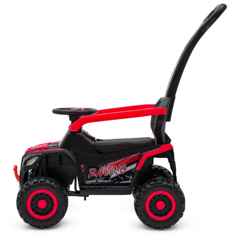 Detské elektrické odrážadlo Baby Mix Ruggy s vodiacou tyčou červené 2