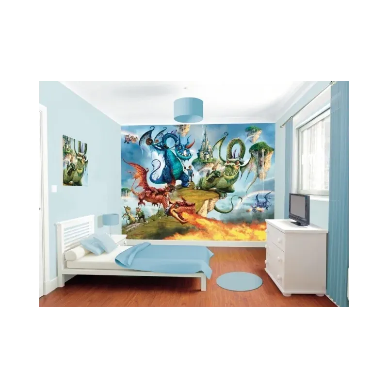 WALLTASTIC  Fototapeta 243 x 304cm ZEM DRAKOV A RYTIEROV, 40663