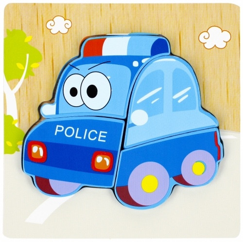 Drevené puzzle Polícia - skladačka 3