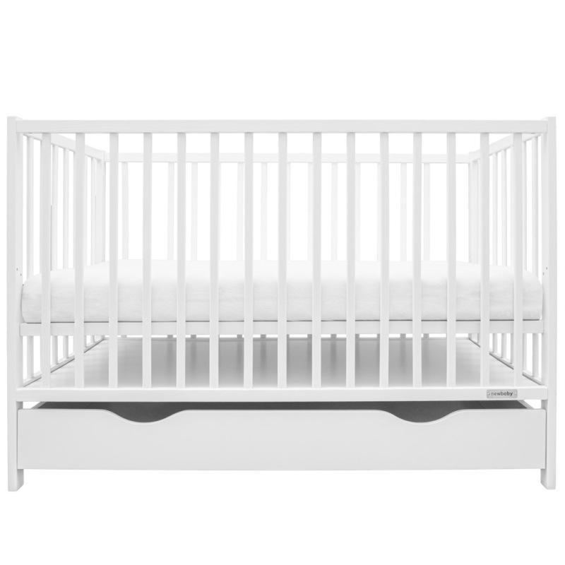 Detská postieľka so šuplíkom New Baby BASIC biela 1