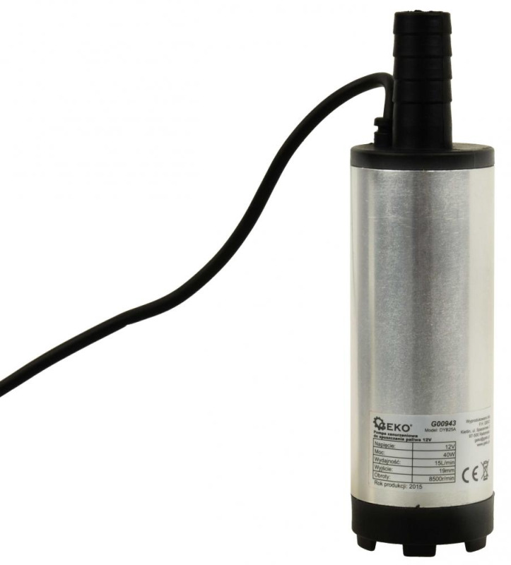 Čerpadlo na palivo, 40W, 12V, 15 l/min, priemer čerpadla 37 mm, GEKO 4