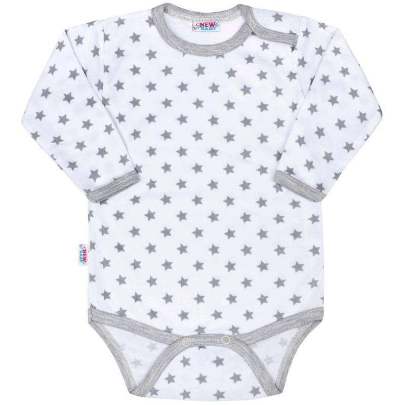 Dojčenské body New Baby Classic II sivé s hviezdičkami 86 (12-18m)