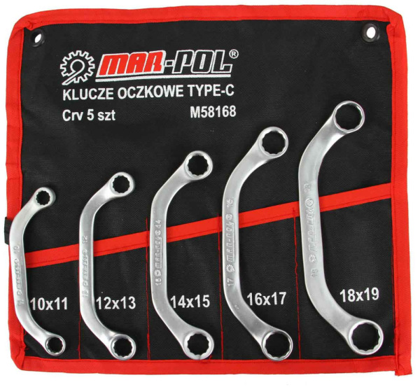 Sada očkových kľúčov typ C, 10-19 mm 5-dielna, MAR-POL 4