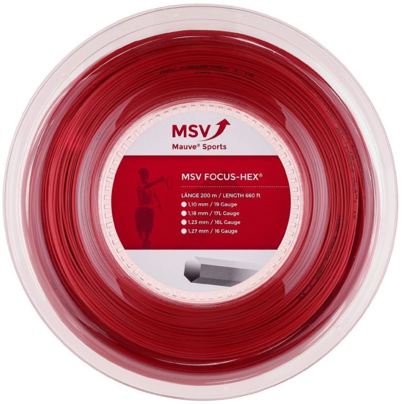 MSV Focus HEX tenisový výplet 200 m červená, 1,23mm