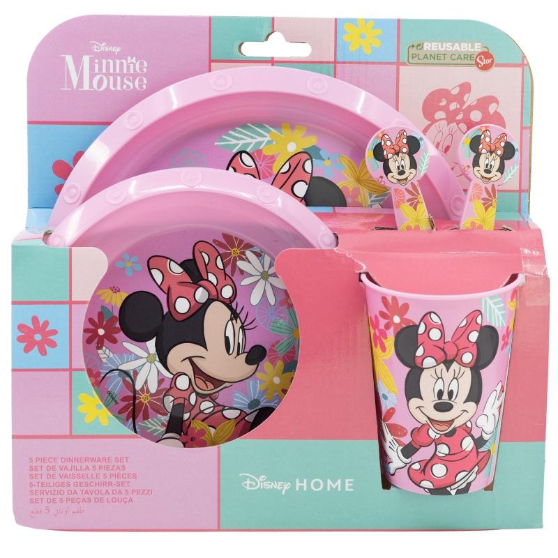 Detský plastový riad, MINNIE MOUSE Micro, tanier, miska, pohár, príbor, 74415 1