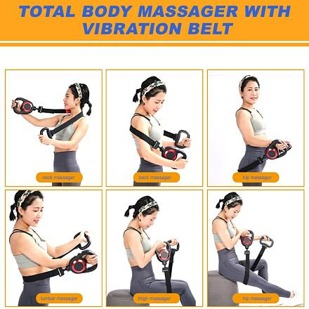 Massager masážna pištoľ s pásom čierna 6