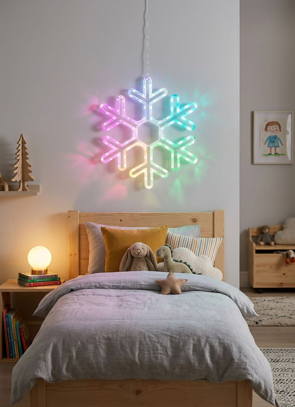 Dekorácia MagicHome Vianoce, Vločka, 90xLED RGB, 50x0,6x43 cm 4