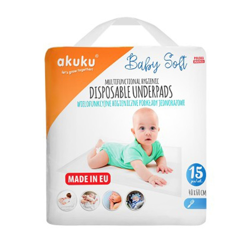 Jednorazové hygienické podložky Akuku Baby Soft 40x60cm 15ks 2