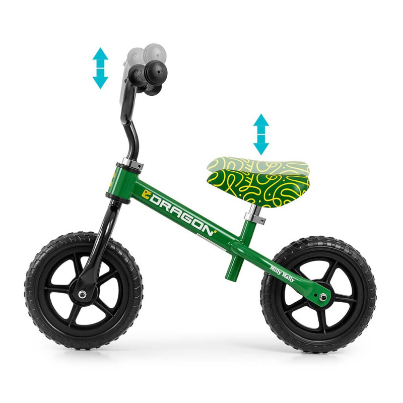 Detský balančný bicykel Milly Mally Dragon green 1