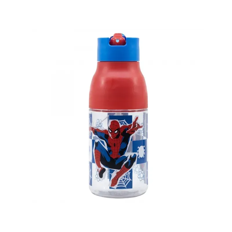 Plastová fľaša s výsuvnou slamkou SPIDERMAN, 420ml, 74735