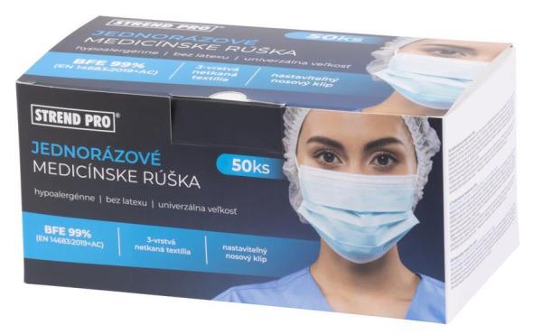 Rúško Safetyco M698, zdravotnícke, 3 vrstvové, jednorázové, medical, bal. 50ks