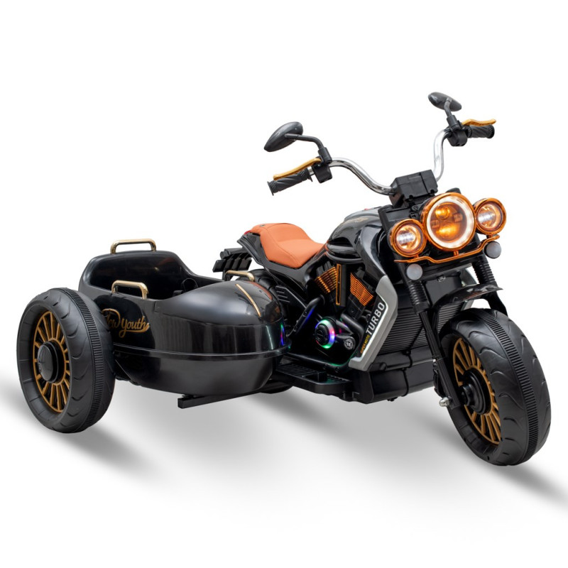 Detská elektrická motorka SideCar Baby Mix čierna