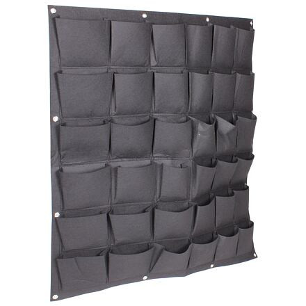Wall Grow Bag 36 textilné kvetináče na stenu čierna