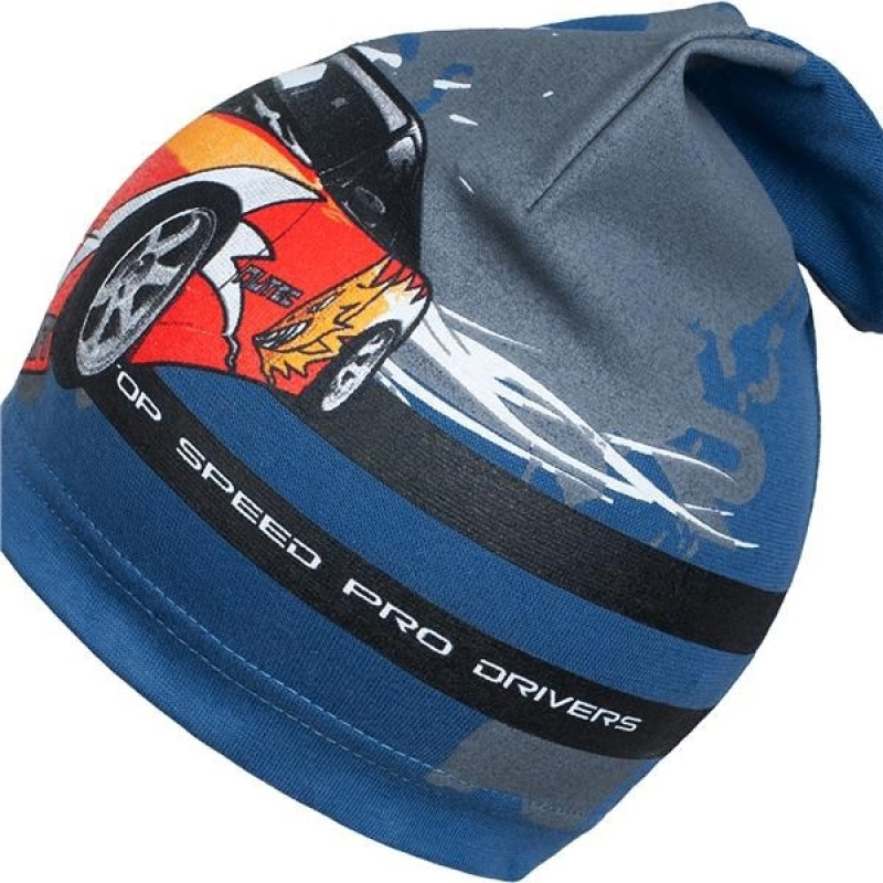 Jarná detská čiapočka New Baby auto modrá 104 (3-4r) 1