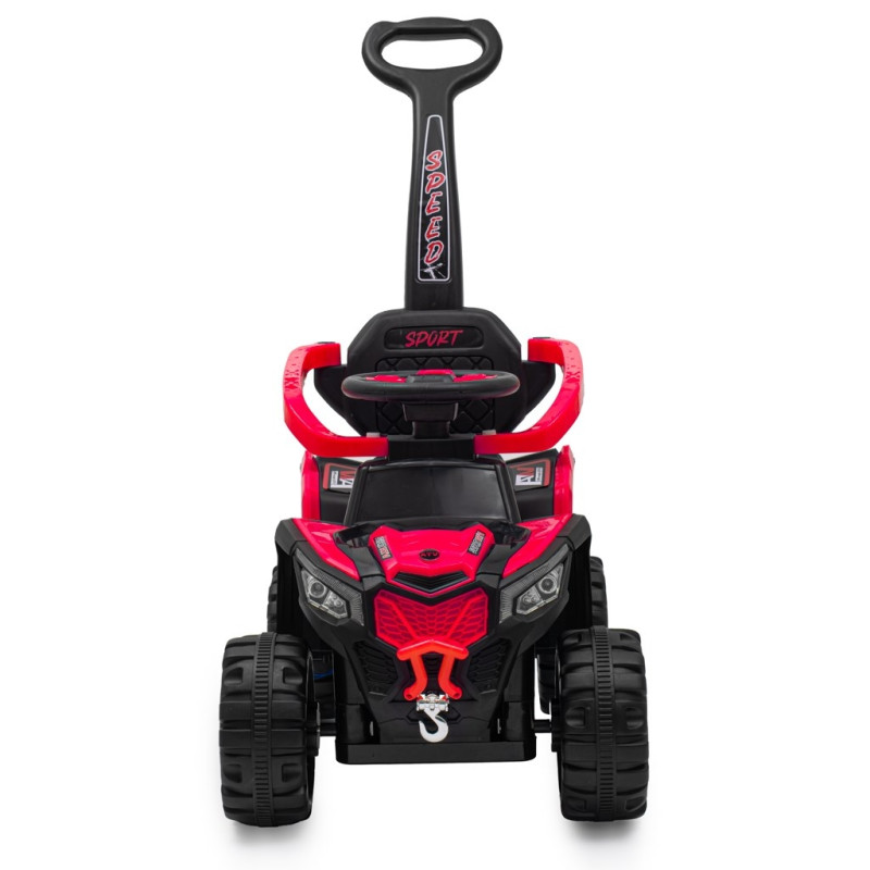 Detské elektrické odrážadlo Baby Mix Ruggy s vodiacou tyčou červené 1