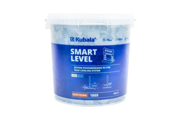 Spony SMART LEVEL 1869, nivelačné, 1,5mm, pre dlažbu 3–16mm, vedro 20L, bal.800ks