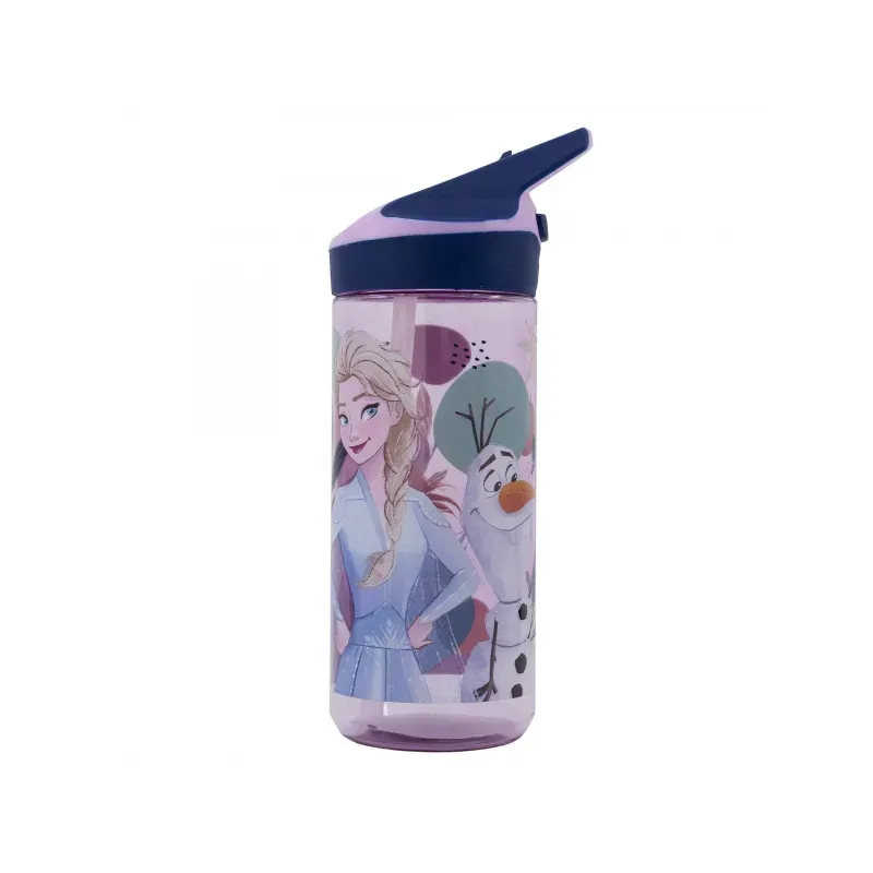 STOR Plastová fľaša s výsuvnou slamkou DISNEY FROZEN, Tritan 620ml, 74297