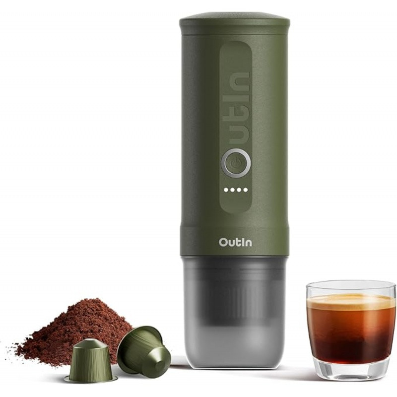 Outin Nano Portable Espresso Machine – Forest Green + cestovný obal 6