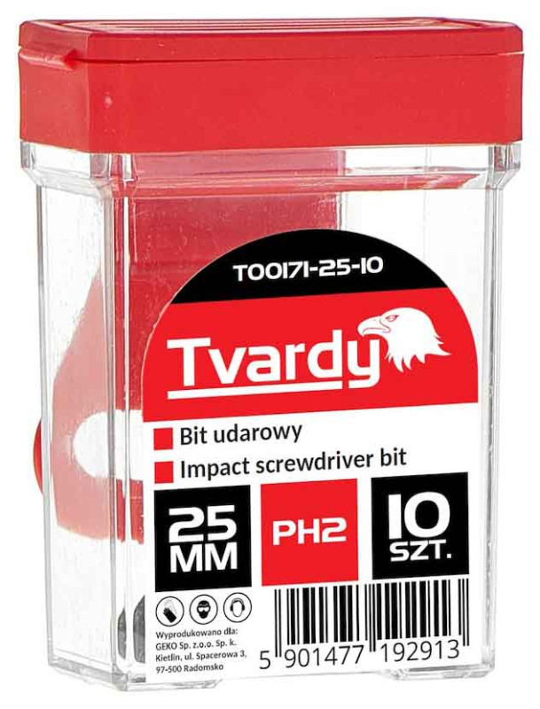 Bit 1/4" PH2 x 25 mm, úderový, oceľ S2, TVARDY 1