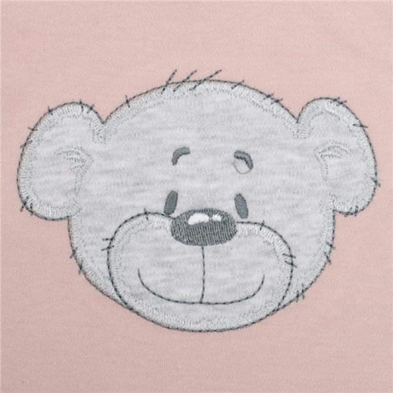 Dojčenské bavlnené body s krátkym rukávom New Baby BrumBrum old pink grey 86 (12-18m)