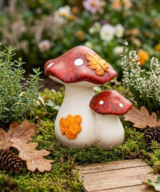 Dekorácia MagicHome Nature, huby, terakota, 9x12x13,6 cm 1