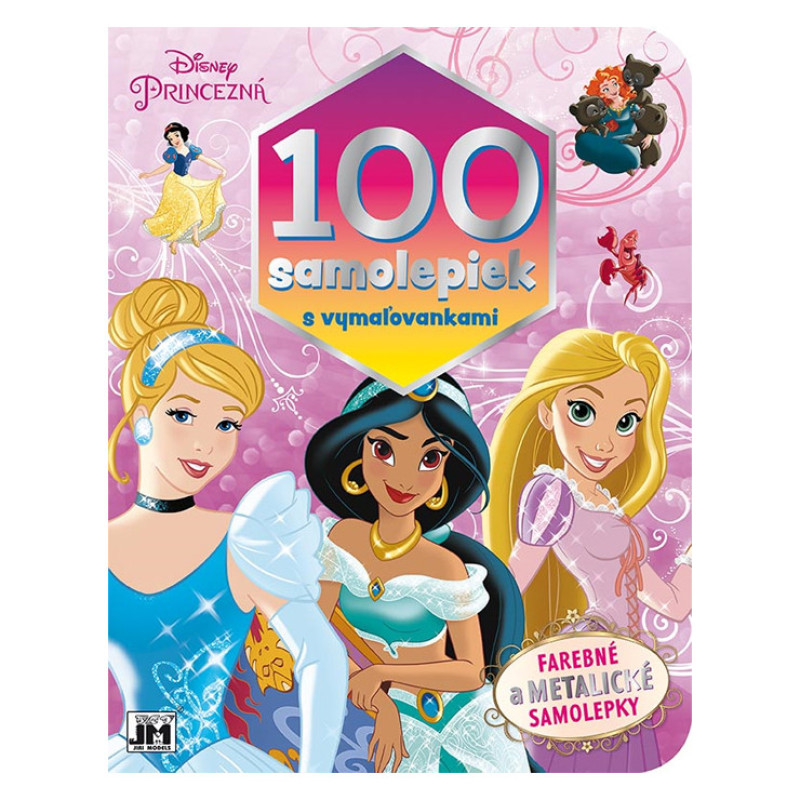 100 samolepiek s vymaľovávankami Princezné