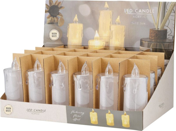 Sviečka, vianočná, LED, 12,5 cm, sellbox 24ks 2