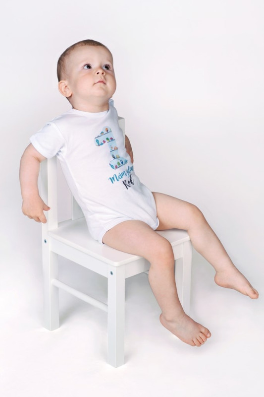 Body s potlačou New Baby Už mám 1 rok modré 86 (12-18m) 4