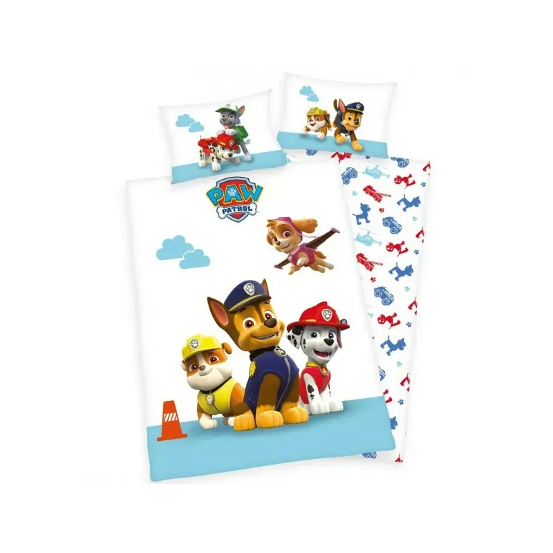 HERDING Detské bavlnené obliečky do postieľky PAW PATROL, 100/135+40/60