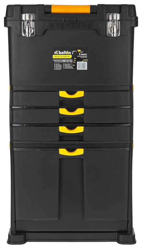 Kufor na náradie s kolieskami, 2 boxy, 2 zásuvky, dĺžka 46 x šírka 26 x výška 82 cm 1