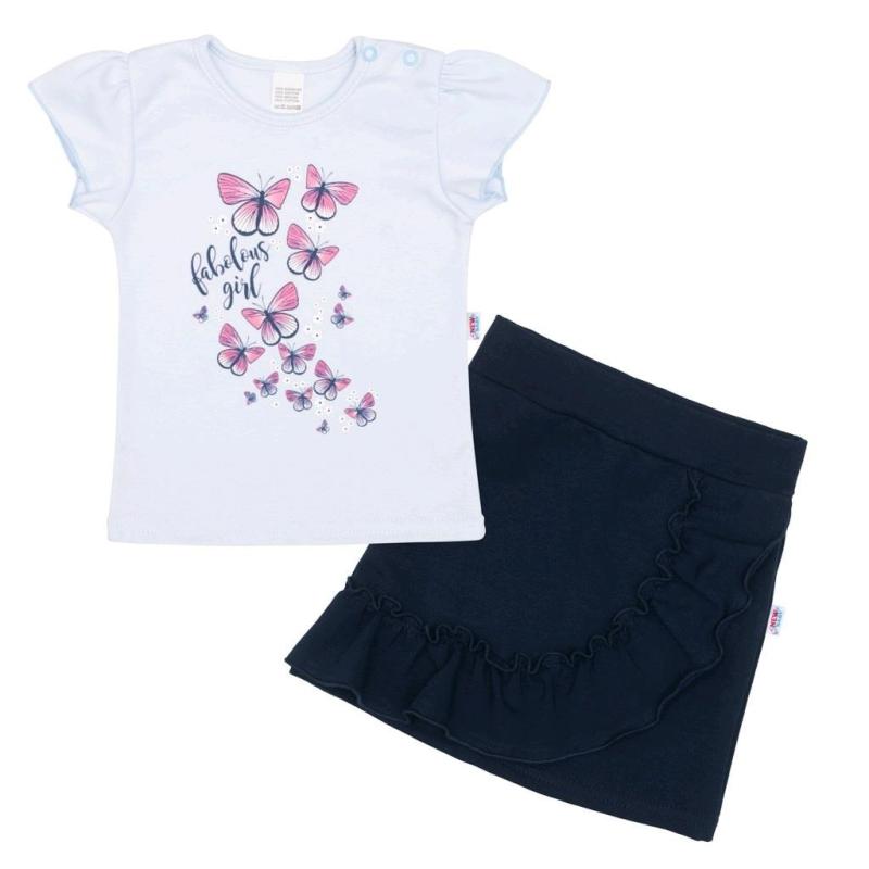Dojčenské tričko so sukienkou New Baby Butterflies modrá 80 (9-12m)