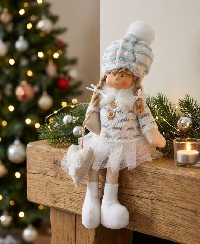 Dekorácia MagicHome Vianoce, Deti, biele, 22 cm 1