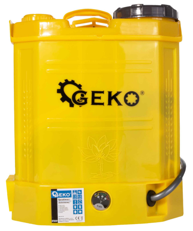 Postrekovač akumulátorový 12 litrový, akumulátor 12V-8Ah, žltý, GEKO 17