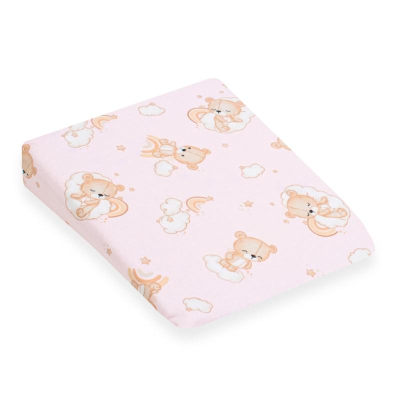 Poťah na detský vankúš -klin New Baby BASIC30x37 cm bear pink