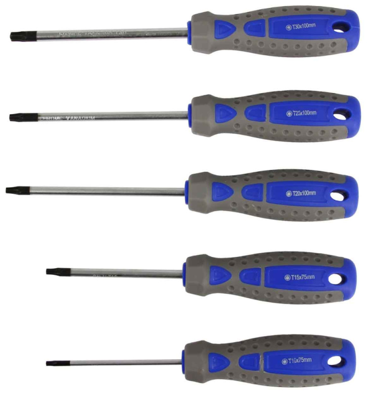 Sada TORX skrutkovačov T10-T30, 5-dielna, MAR-POL 1